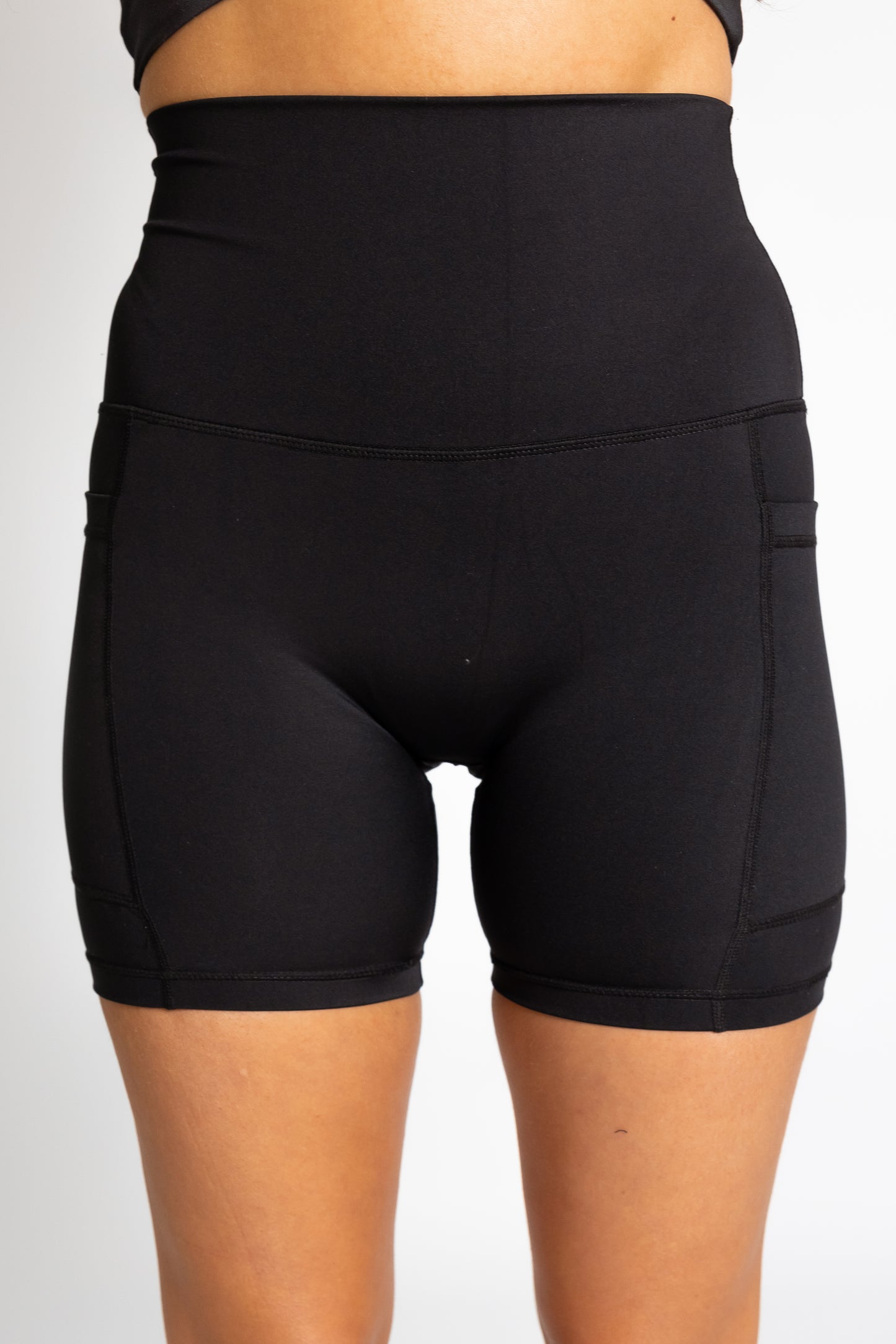Premium Ultra High Waist 6" Bike Shorts - Black - Noosa Active