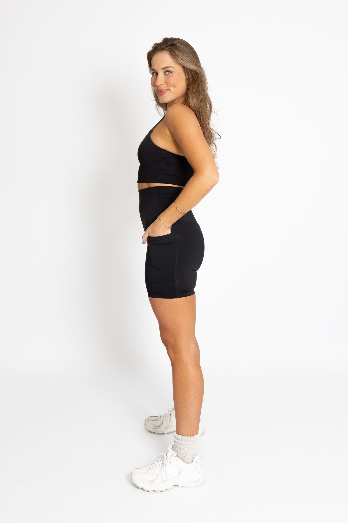 Premium Ultra High Waist 6" Bike Shorts - Black - Noosa Active
