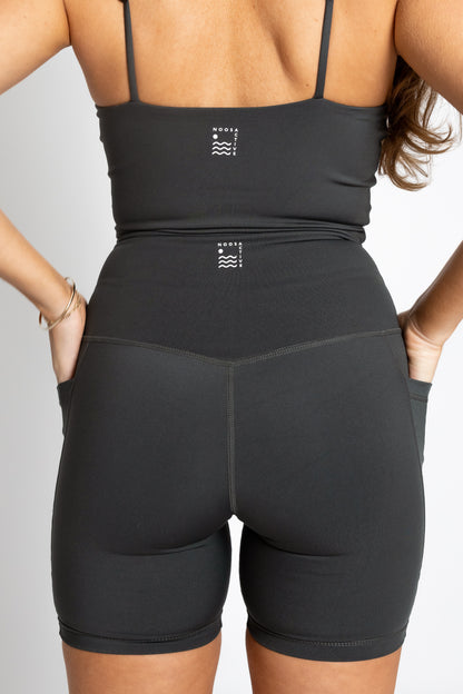 Premium Ultra High Waist 6" Bike Shorts - Forest Green - Noosa Active