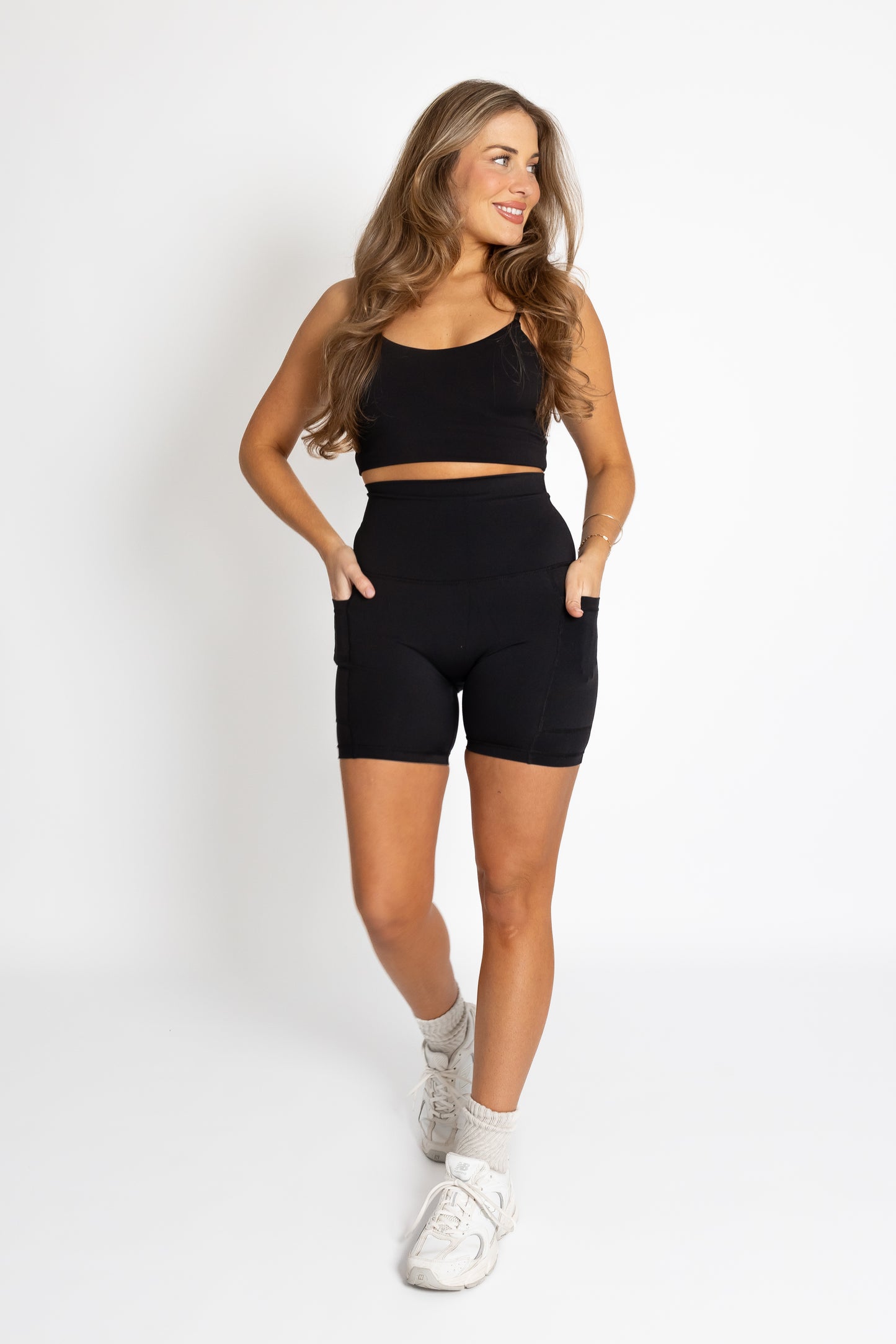 Premium Ultra High Waist 6" Bike Shorts - Black - Noosa Active