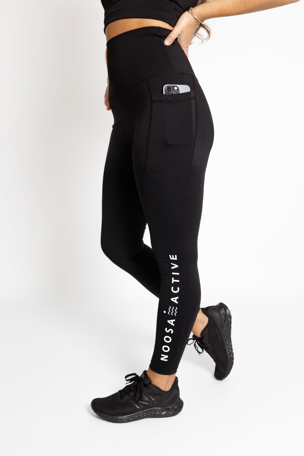 Premium Ultra High Waist Full Length Leggings - Black - Noosa Active