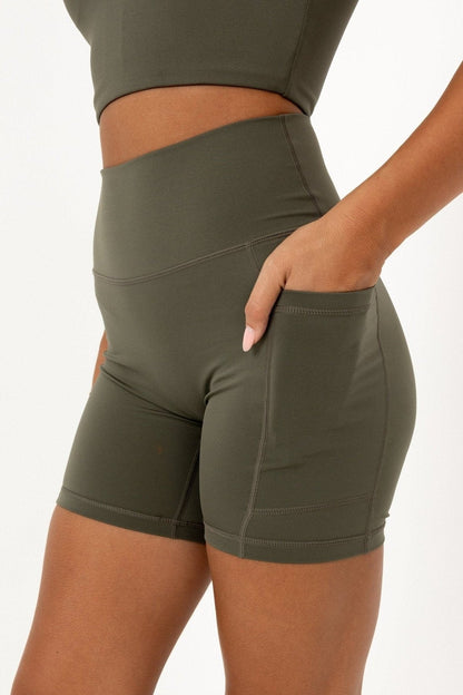 Noosa Active Bottoms XS Premium 6" Bike Shorts - Olive