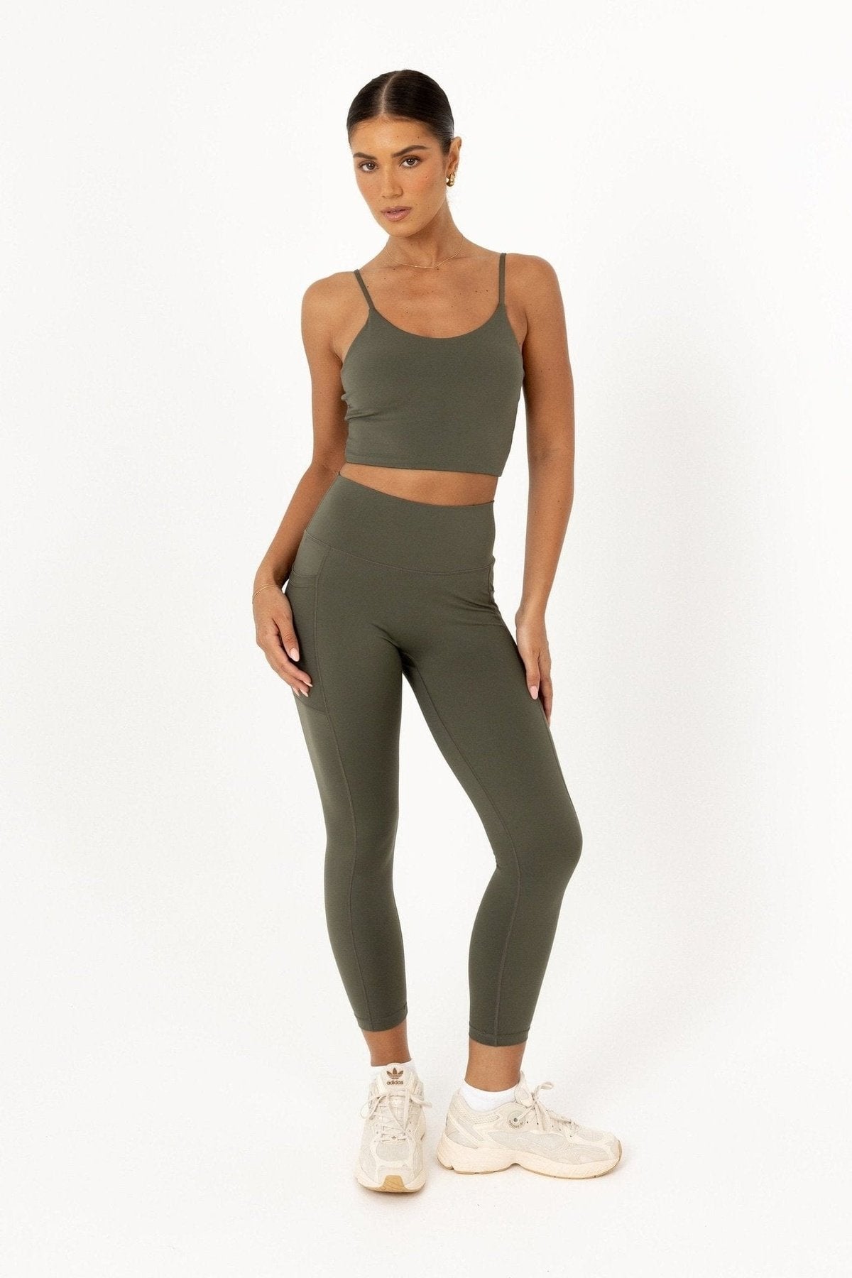 Noosa Active Bottoms Premium 7/8th Length Leggings - Olive